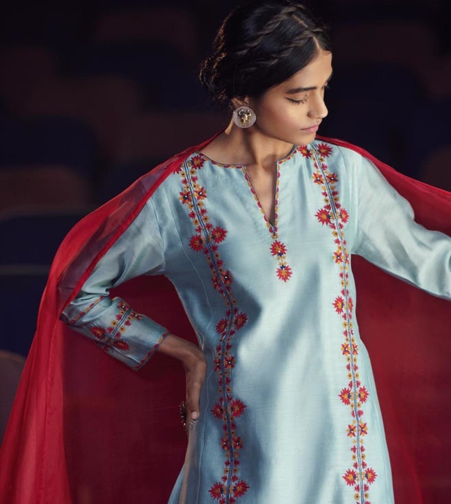 Shikha Mehta Blue Kurta Set