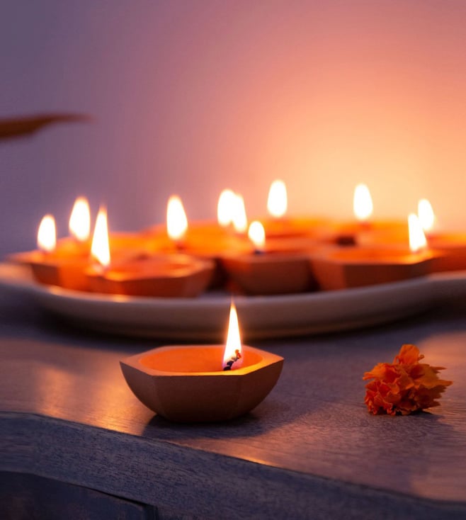 Elementary Brown Diya Set