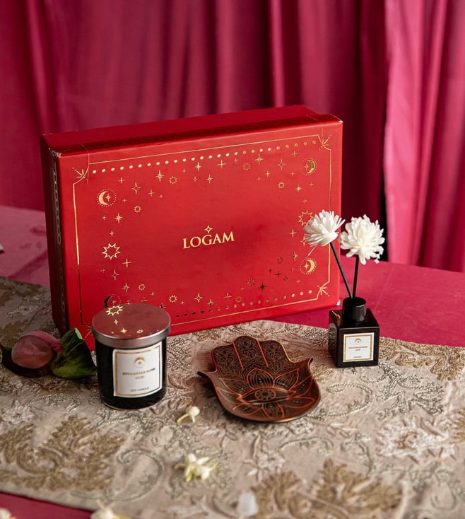 Solid Black Metal Tray and Diffuser with candle