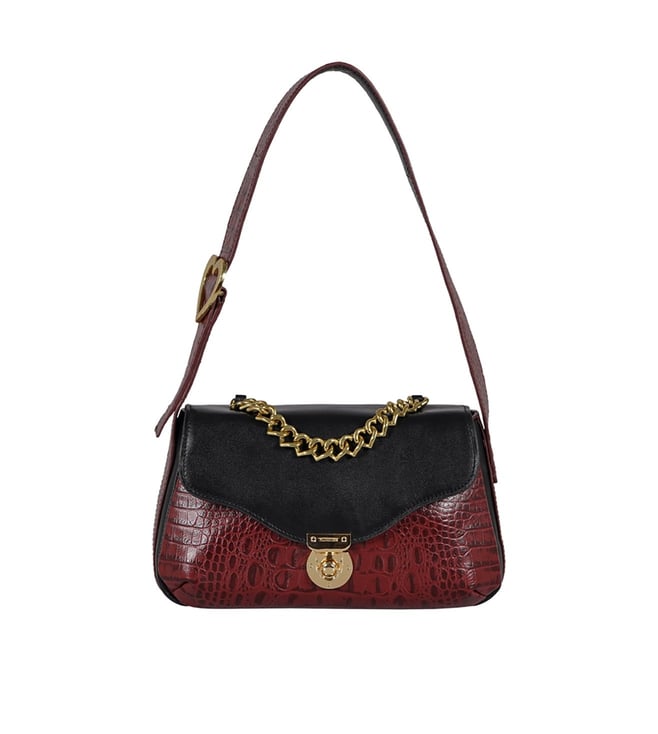 Hidesign Red Textured Shoulder Bag